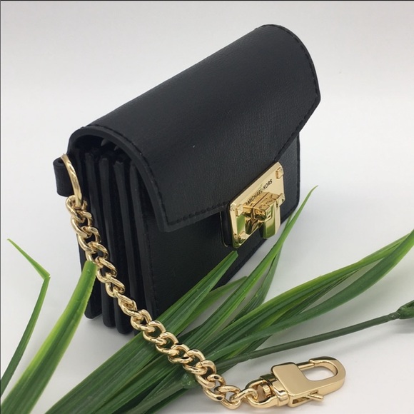 Michael Kors KINSLEY Accordion Card Holder Black - Picture 7 of 8
